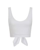 White Lace Back Crop Top