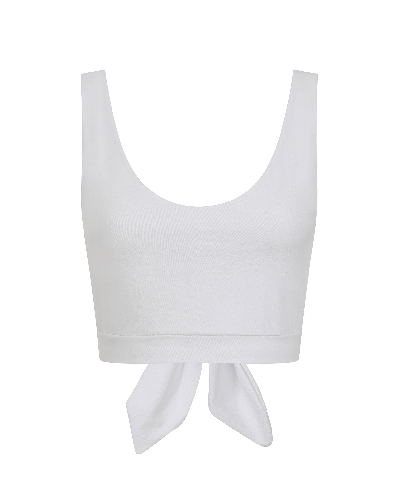 White Lace Back Crop Top