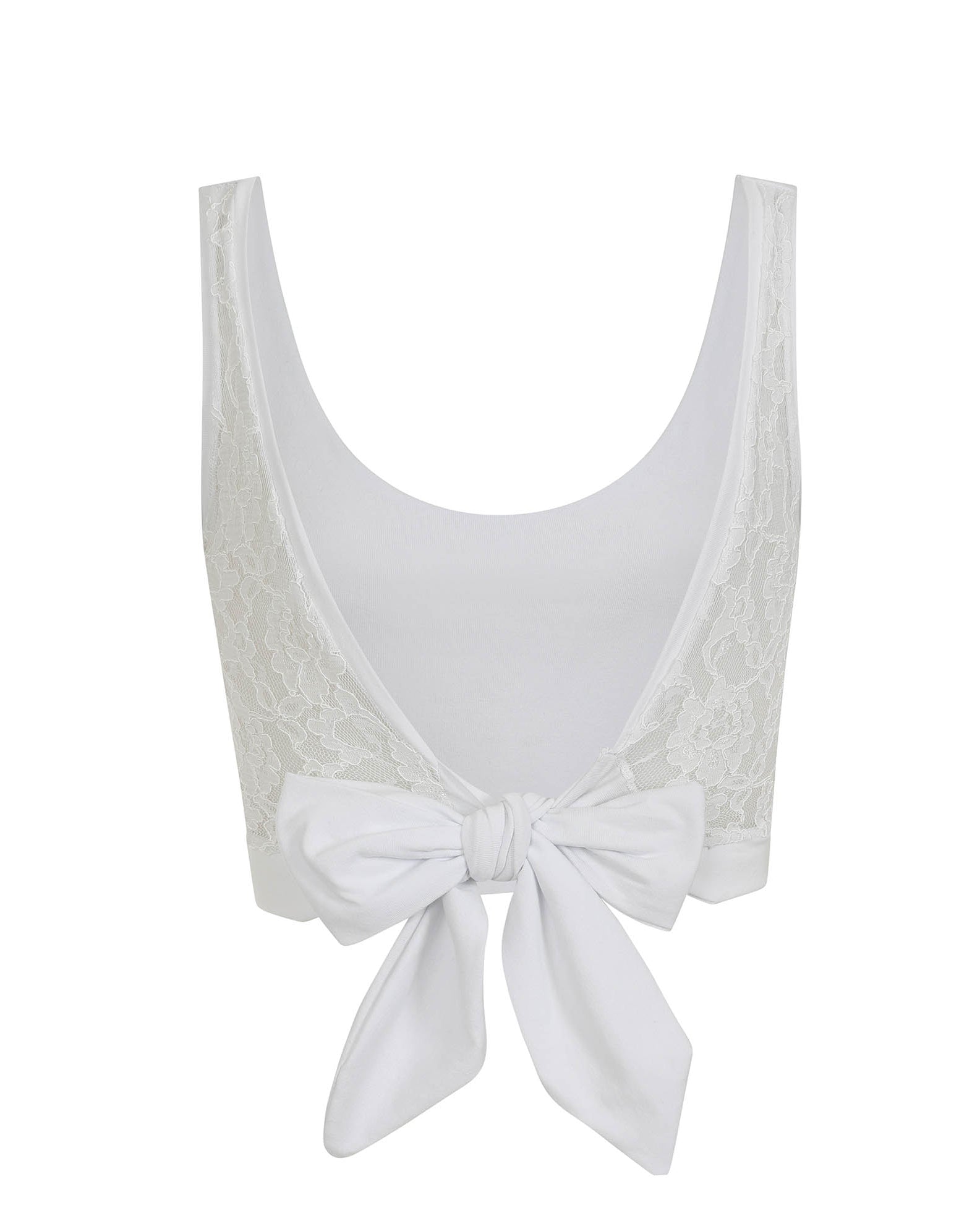 White Lace Back Crop Top