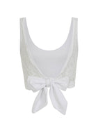 White Lace Back Crop Top