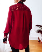 Burgundy Red Classic Silk Shirt Sophie Cameron Davies