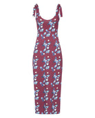 Maroon Floral Cotton Maxi Dress Sophie Cameron Davies