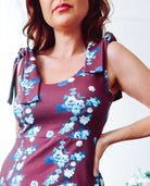 Maroon Floral Cotton Maxi Dress Sophie Cameron Davies