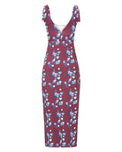 Maroon Floral Cotton Maxi Dress Sophie Cameron Davies