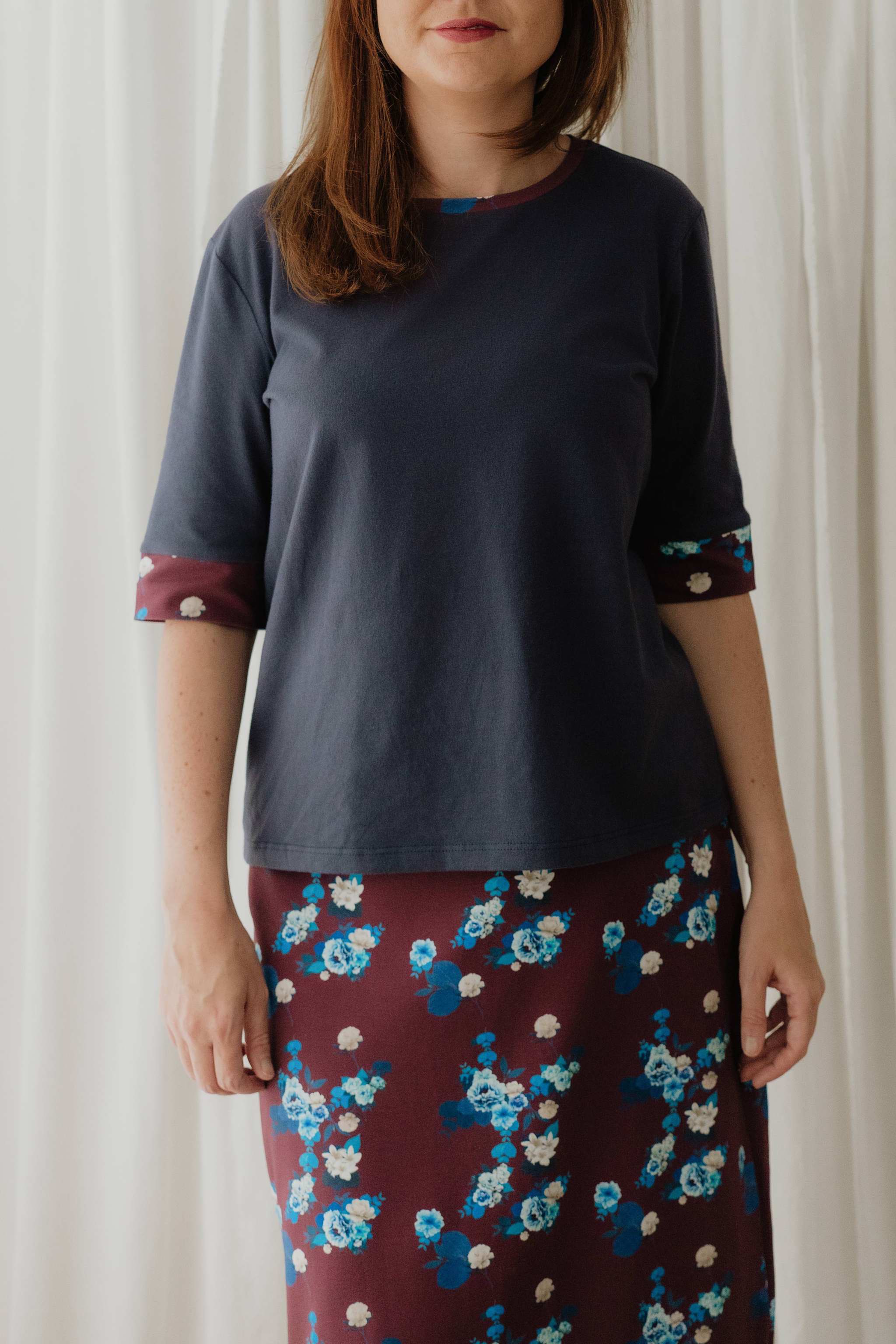 Navy Blue Cotton Jersey T-shirt