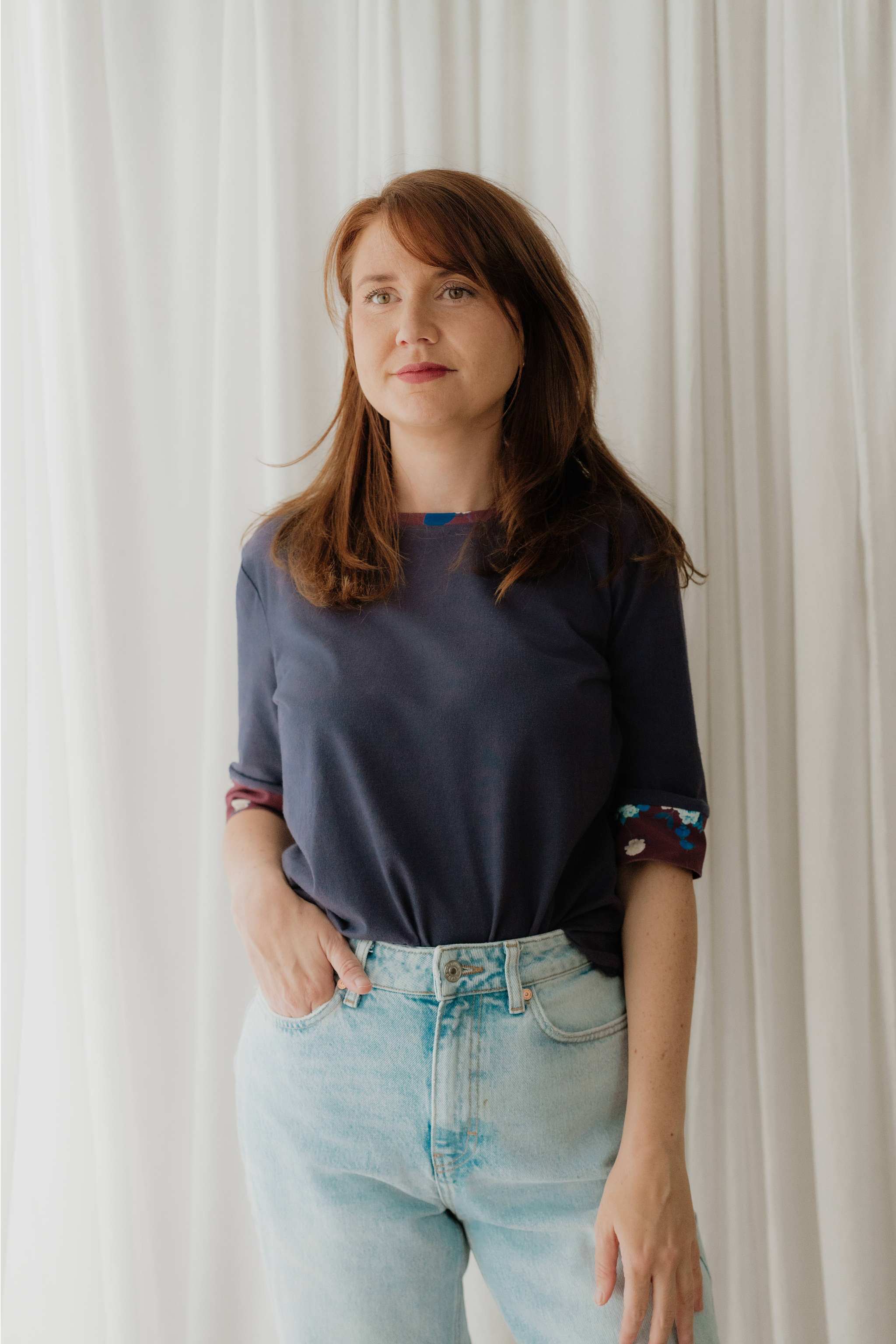 Navy Blue Cotton Jersey T-shirt