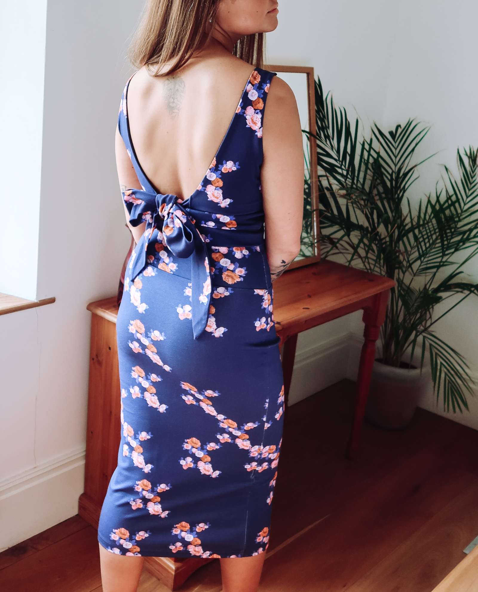 Navy Blue Floral Crop Top Sophie Cameron Davies