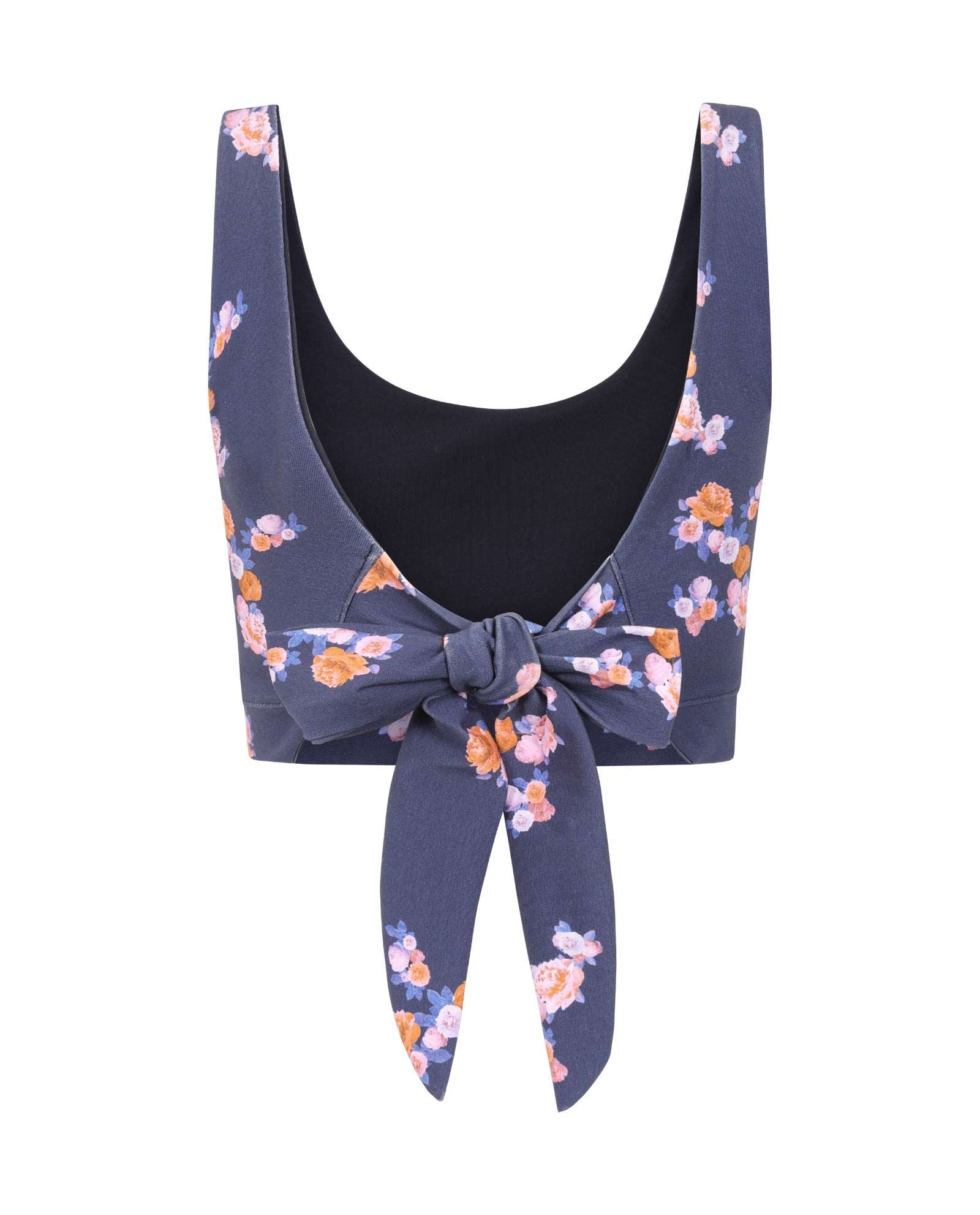 Navy Blue Floral Crop Top Sophie Cameron Davies