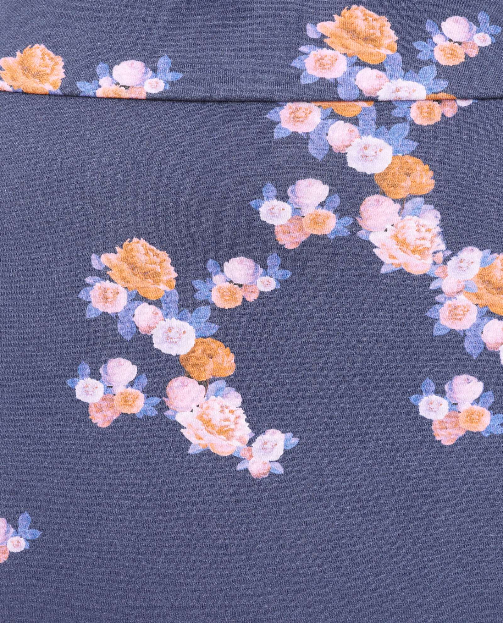 Navy Blue Floral Midi Jersey Skirt Sophie Cameron Davies