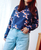 Navy Blue Floral Sweatshirt Sophie Cameron Davies