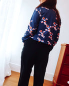 Navy Blue Floral Sweatshirt Sophie Cameron Davies