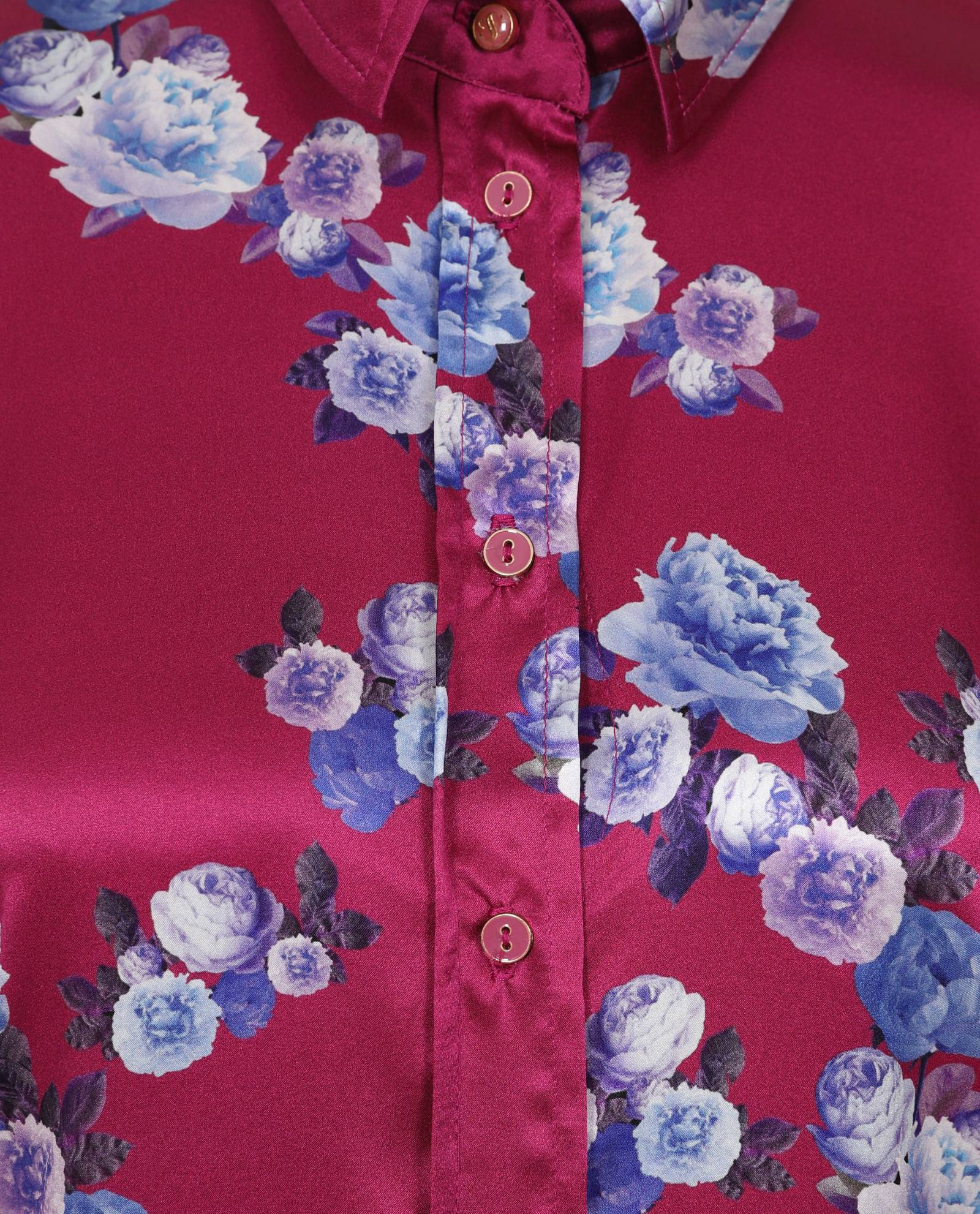 Pink Peony Silk Shirt Dress