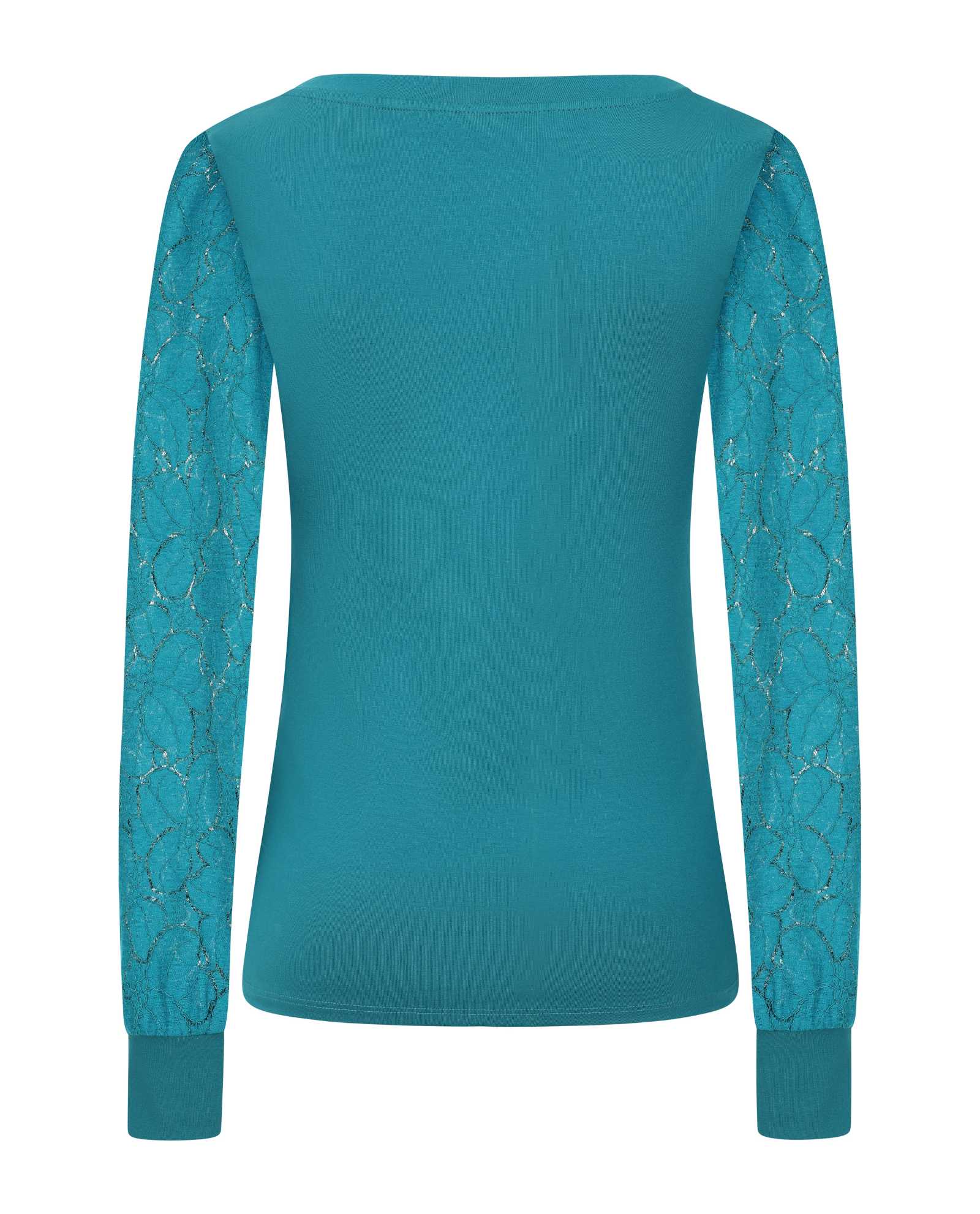 Teal V-Neck Lace Sleeve Top Sophie Cameron Davies
