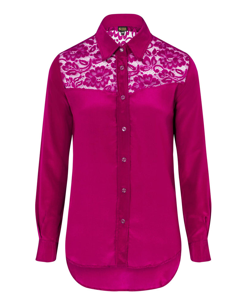Classic Silk Shirt Berry Pink