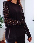 Black Lace Sleeve Jumper