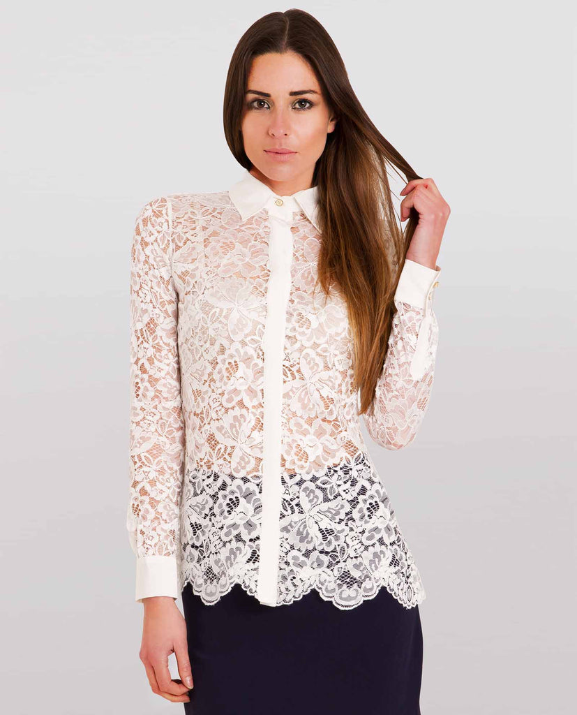 Lace Shirt in Ivory