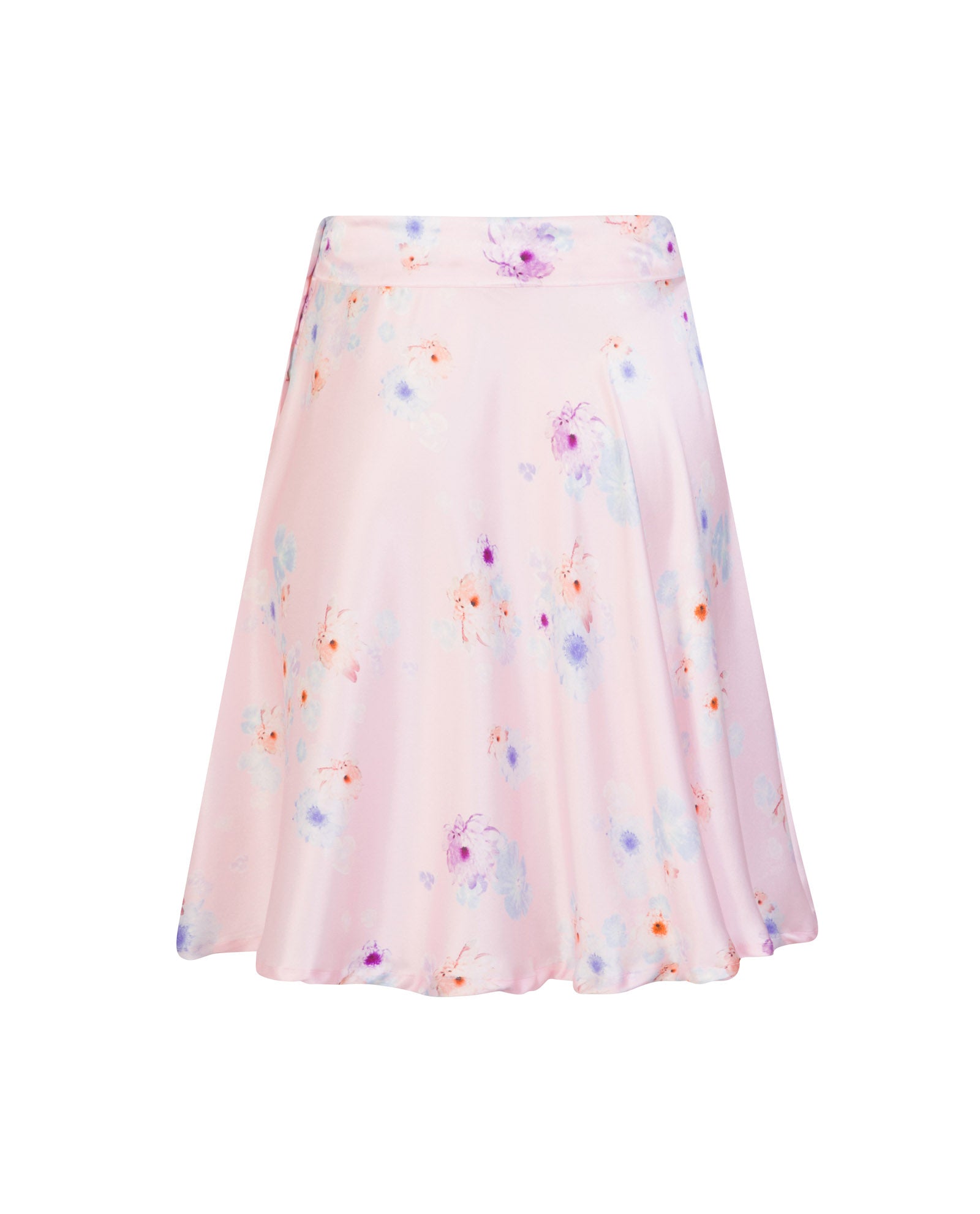 Pink Beach Flower Silk Skirt