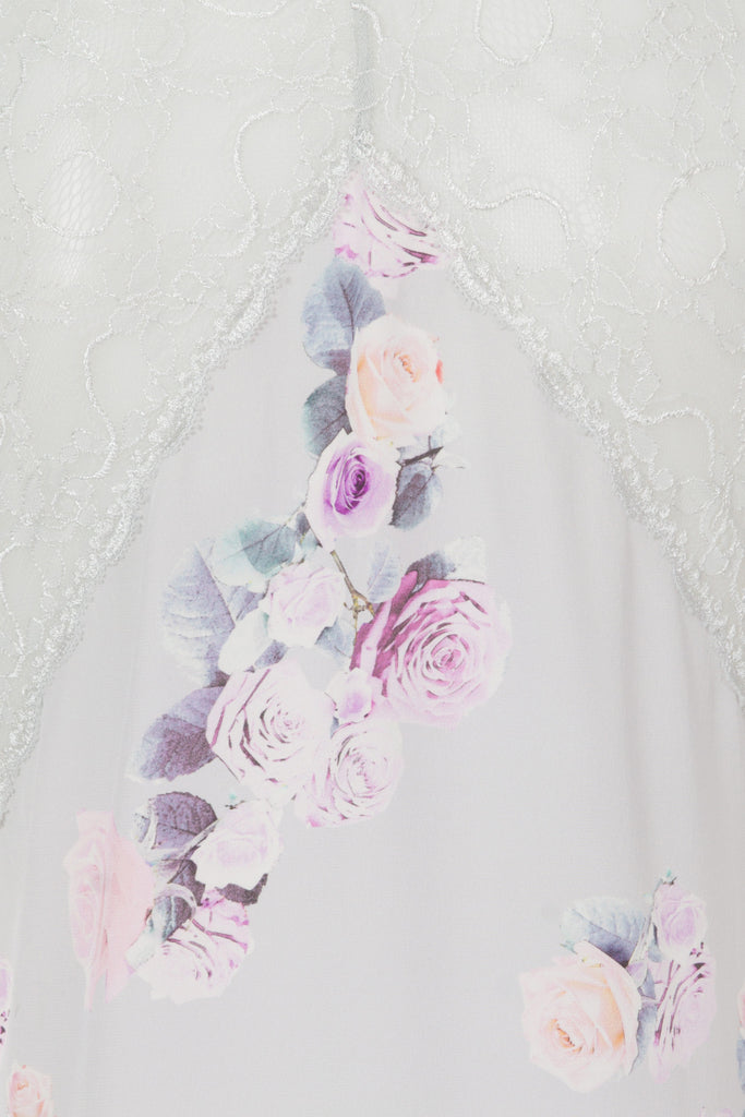 Rose Silk Bow Mini Dress