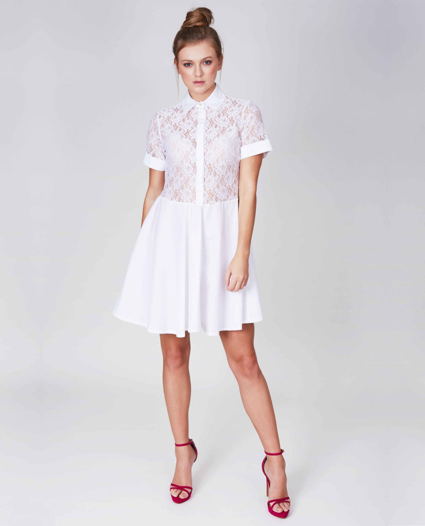 white cotton lace dress